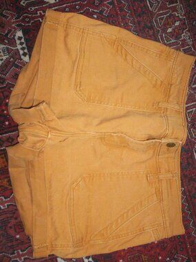 Old Navy Size 8 Womens Tobacco Orange Yellow Boyfriend Jean Shorts Cotton Cuffed
